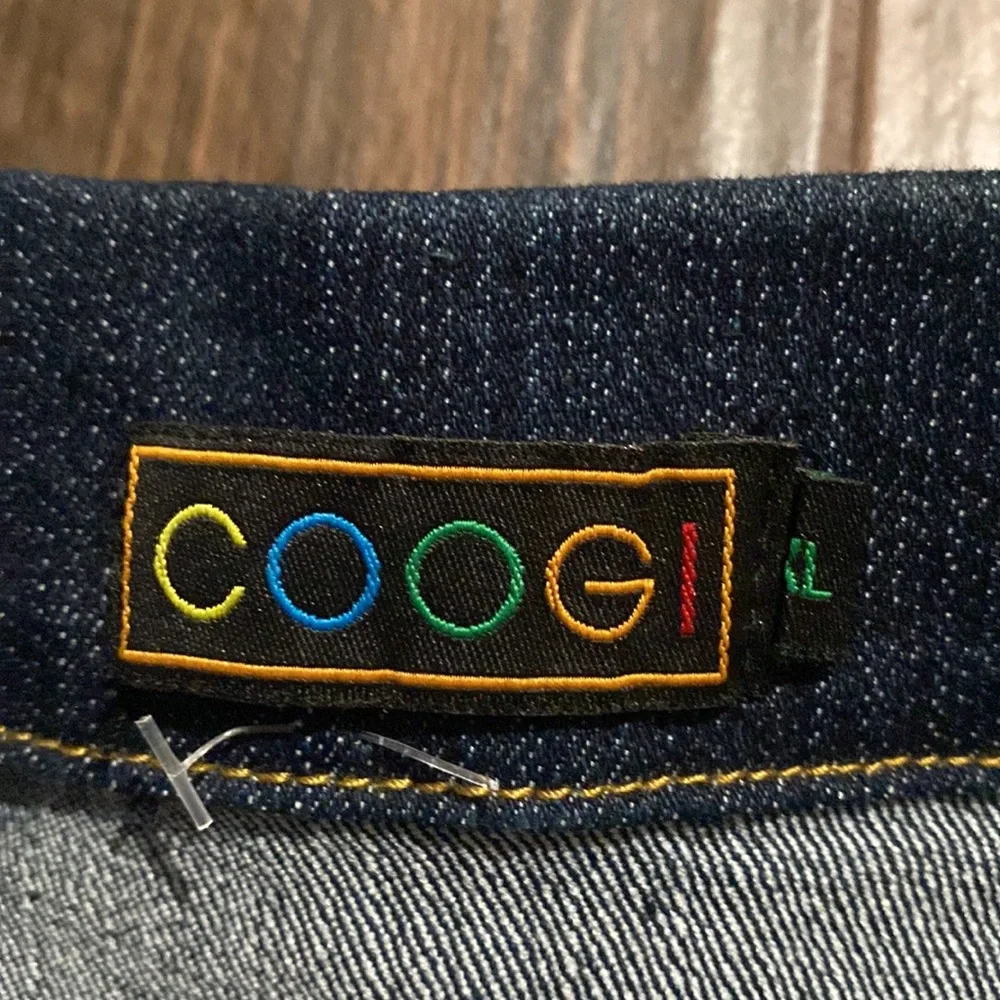 Coogi dark denim colorful jacket logo print